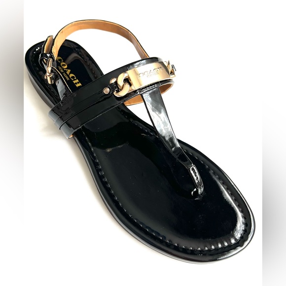 Coach Catherine Patent Leather Sandals - Picture 1 of 13